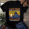 Men's and Women's T-shirts I Like Beer and Camping and Maybe 3 People