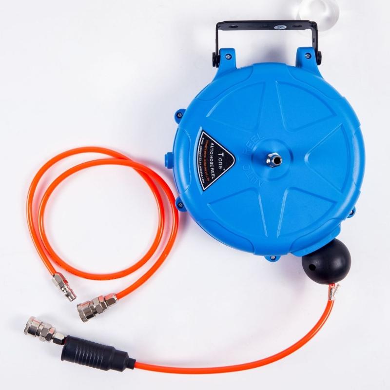 Space Saving Automatic Hoses Reel with Smooth Air Flows 180° Swivel Hoses Reel for Household and Professional Use