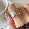 BF CLUB 925 Silver Irregular Ring Female Hollowout Open Simple Retro Style Handmade Rings Jewelry Birthday Gift
