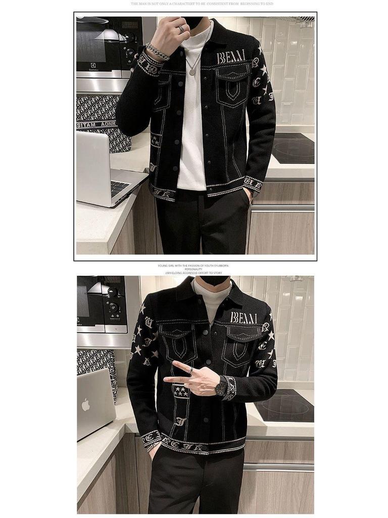 European Lapel Men's Jacket: Trendy Autumn/Winter Casual Outerwear