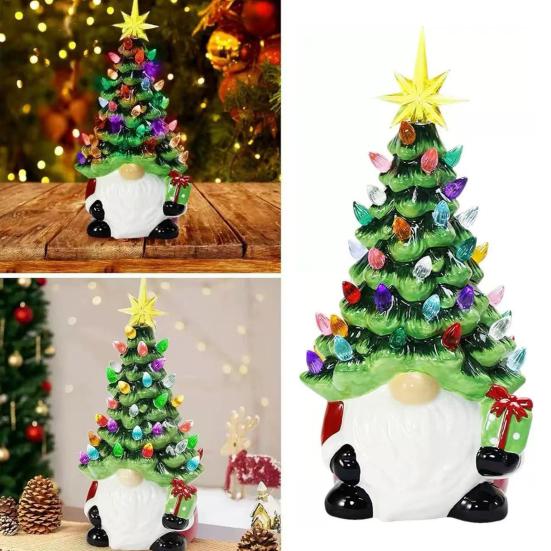 Gnome Christmas Tree Light Resin Lighted Faceless Old Man Figurines Portable