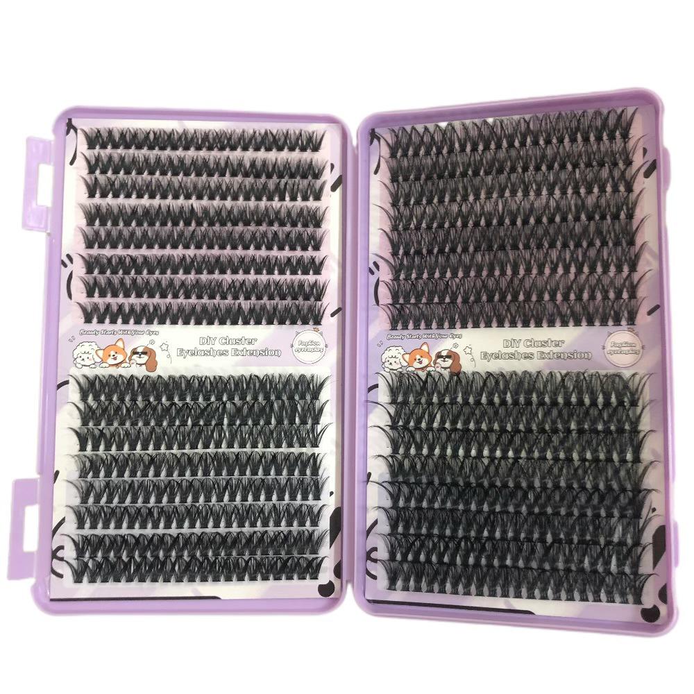 Large Capacity 40D Dense Mixed Eyelash Book: Feather Flow European & American Style Single Cluster Lazy Self-Grafting False Eyelashes