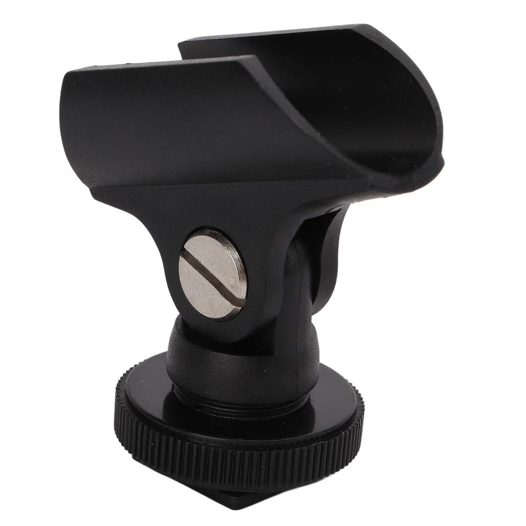 1.95cm Microphone Clip Holder Plastic Mic Clip Stand with Hot Shoe and 1 4 Inch Screw Hole for DSLR Camera
