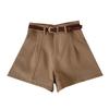 Chic Women's High-Waisted Wide-Leg Belted Shorts - Summer 2025 Arrival