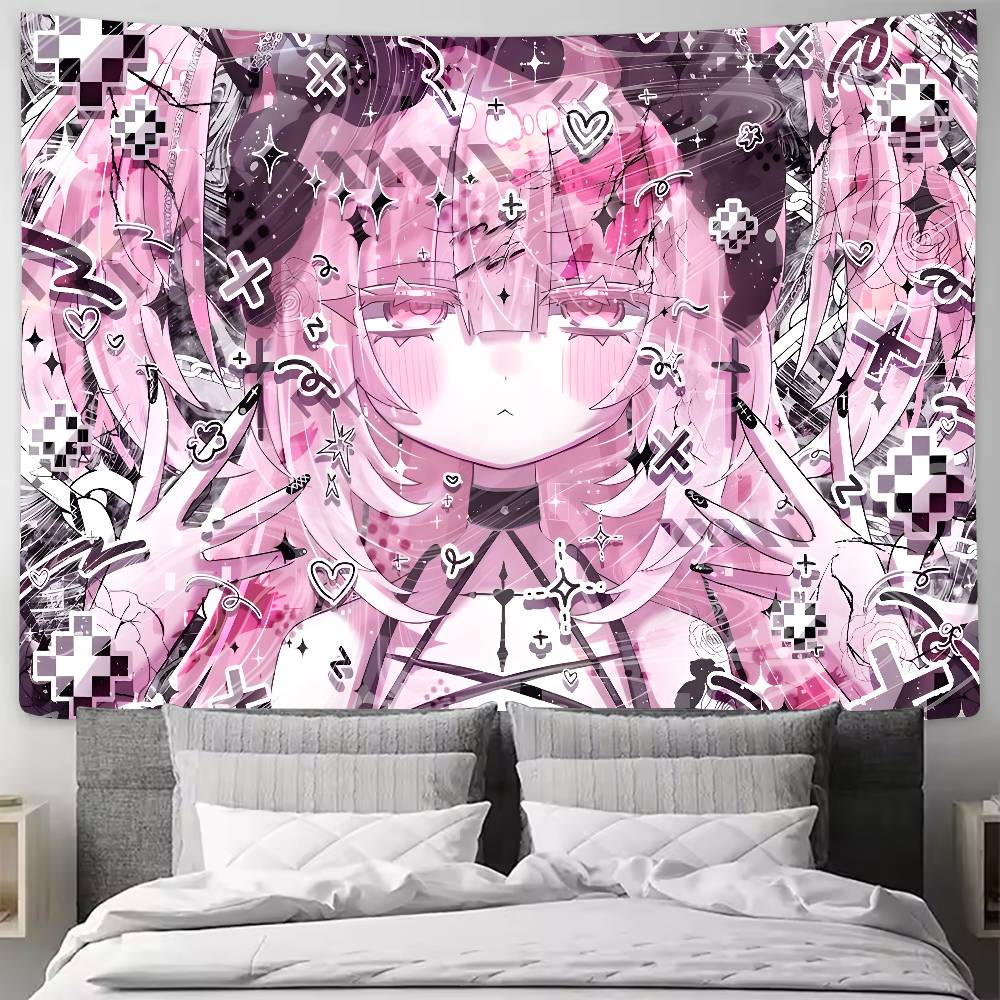 Luxury Fashion Hot Cute Pink Angel Tapestry Decoration Bedroom Dormitory Background Cloth Holiday Home Living Room Club Tapestry