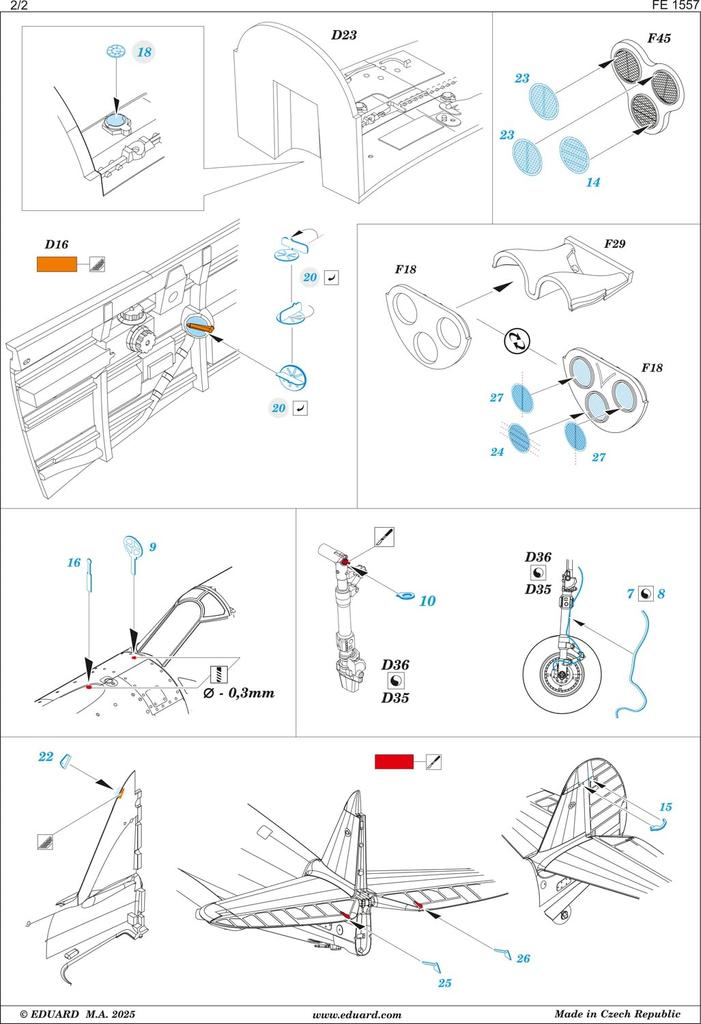 eduard Zoom Etching Weekend Edition Etched Parts Plastic Model Kit Parts EDUFE1557 1/48 P-40E (for Eduard) (Airplane)