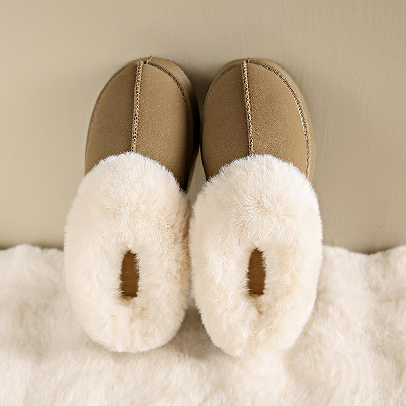 Winter New Cotton Shoes Fashionable and Simple Short Women's Boots Thickened One-pedal Flat-bottomed Snow Boots Women