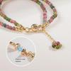 Elegant and Stylish Natural Tourmaline Bracelet Copper Double Strand Beaded Wrist Chain Jewelry Piece for Women