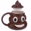New Water Coffee Mug Poo Emoji Mug Funny Banter Mug Cup Gift With Cover Brown