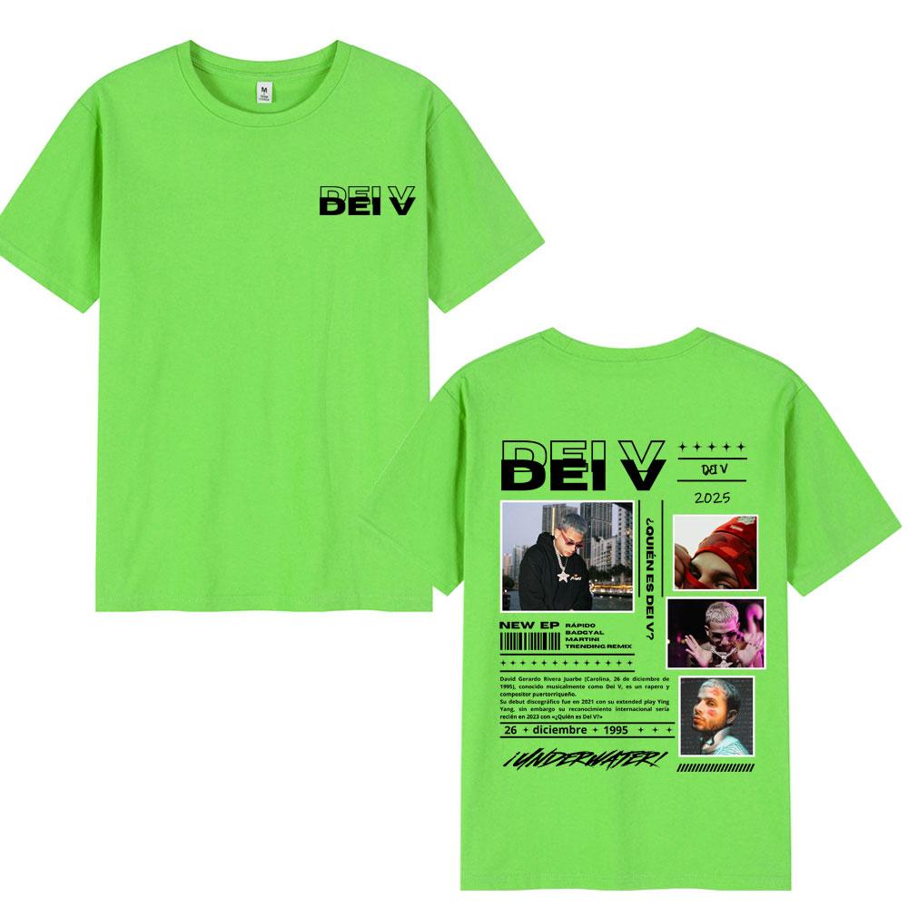 Rapper Dei V Quien Es Dei V? Tour 2025 T-shirts Men Women Hip Hop Oversized Music T-shirt Classic O-Neck Loose Unisex T Shirt