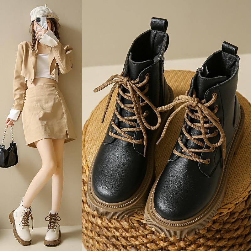 Martin boots women's new autumn thick-soled heightening short boots with skirts and versatile women's boots