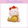Feng Shui Fortune Cat Resin Figurine With Lucky Symbols For Office Decor And Giftgiving