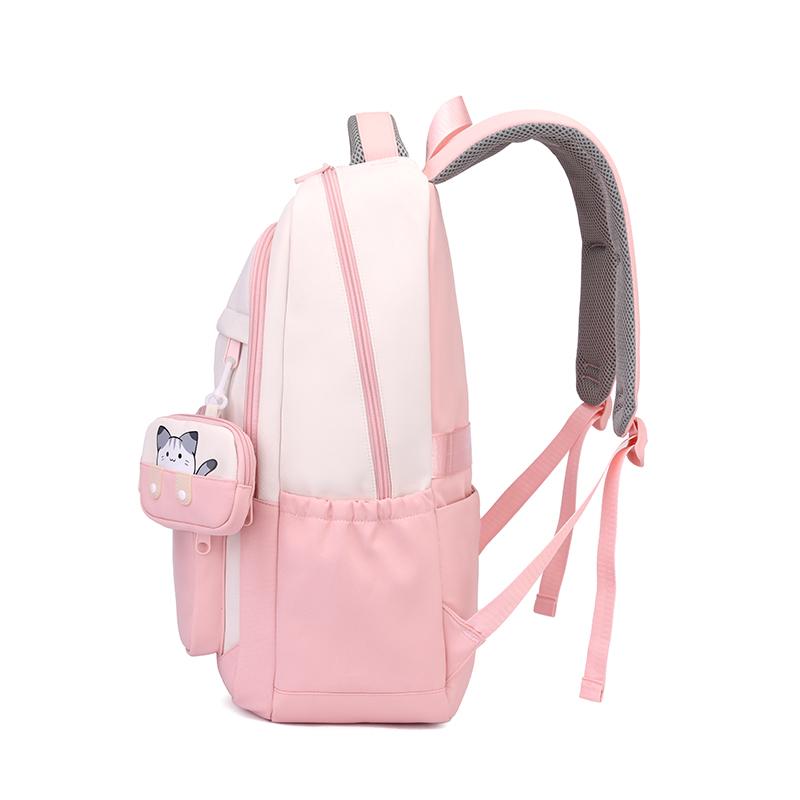 Primary School Student Schoolbag Color Block Women's Large Capacity Backpack