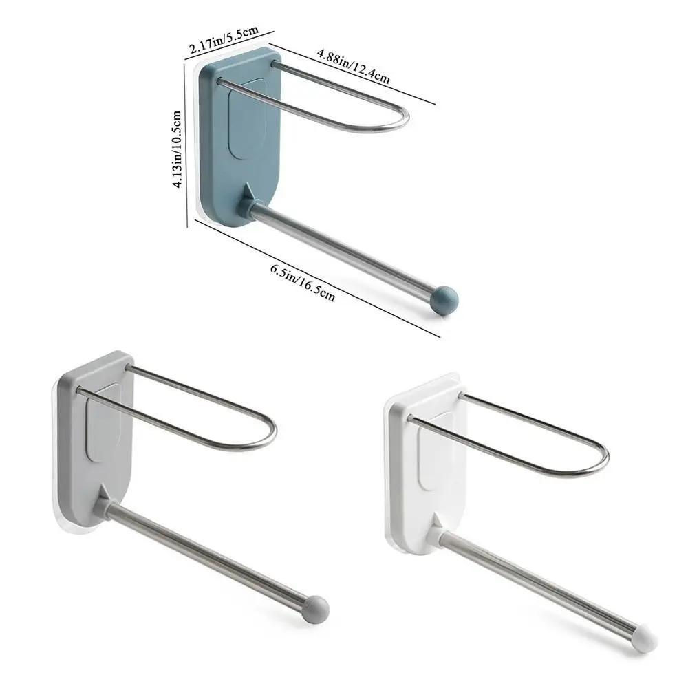 Wall Mounted Hanger Storage Rack Waterproof Punch-Free Hanger Organizer Moisture-proof ABS+Stainless Steel Clothespin Collector