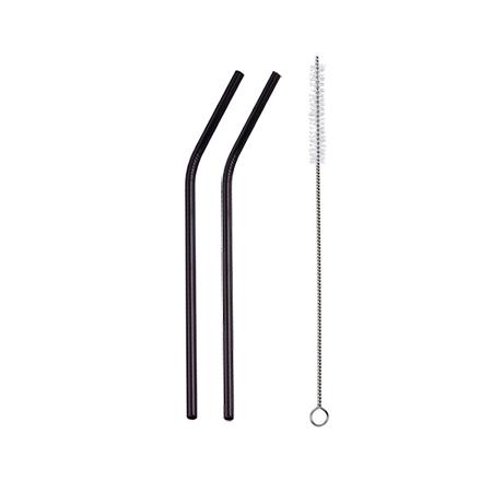 Colorful Stainless Steel Drinking Straws Straight and Bent Reusable Filter With Brush DIY Tea Coffee Tools Party Bar Accessories