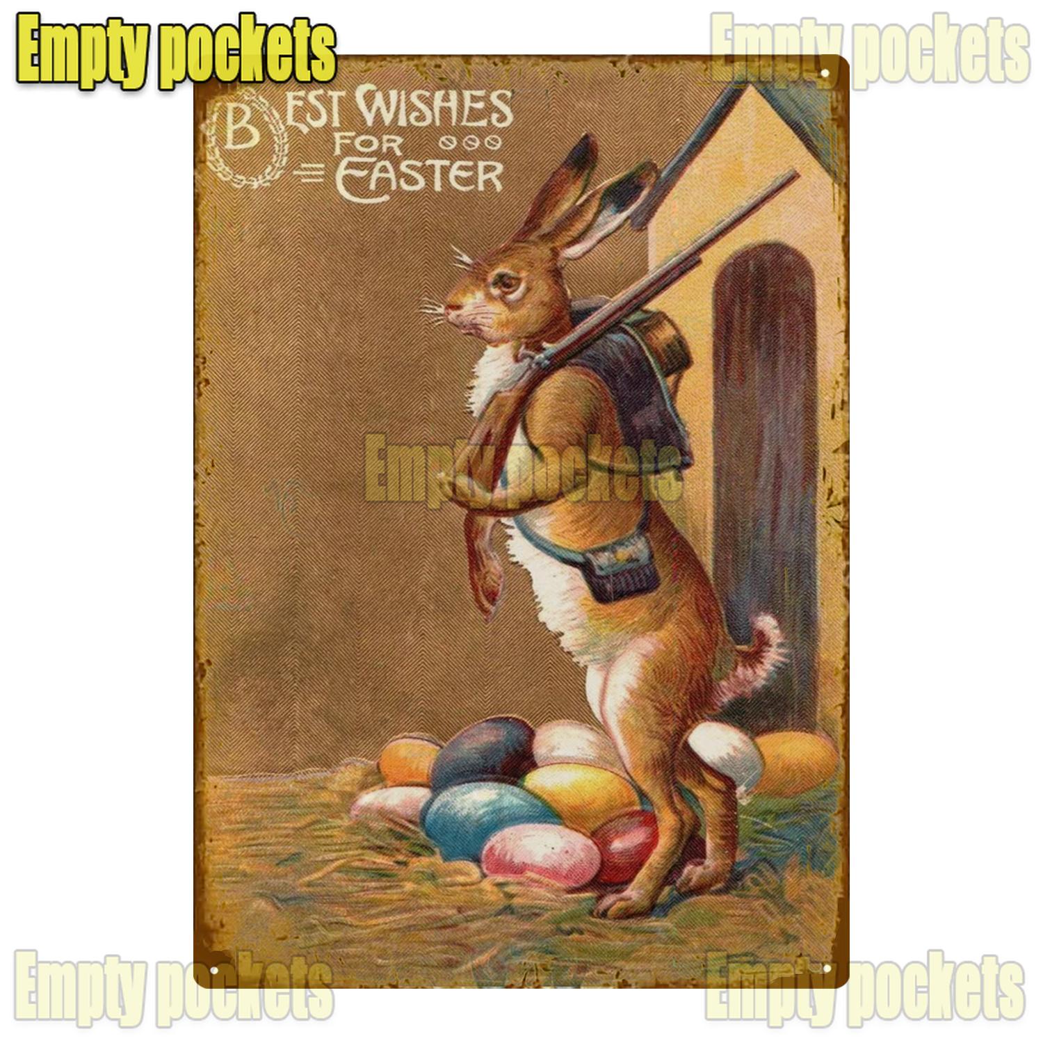 

Милый пасхальный кролик с яйцами, металлическая жестяная вывеска, классический декор в виде человеческой пещеры, вывеска для домашнего бара, кофейная ферма, кантри, кухонный декор 12 x 8 Inches
