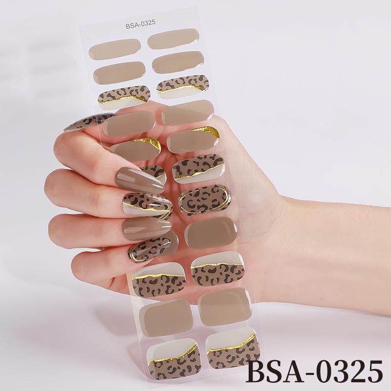 Gel Nail Sticker Waterproof Leopard Print Bronzing Free Baking Lamp Gel Nail Sticker Full Sticker UV Free