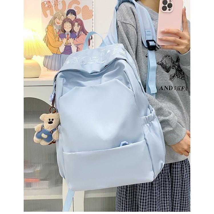 Schoolbag Mori large-capacity solid color backpack female Korean version versatile schoolbag male junior high school backpack female college backpack