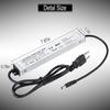 LED Driver 40W 24V, Waterproof IP67 24V Power Supply, LED Transformer 90V-265V AC to 24V DC, LED Power Supply with 3-Prong Plug 3.3 Feet Cable for