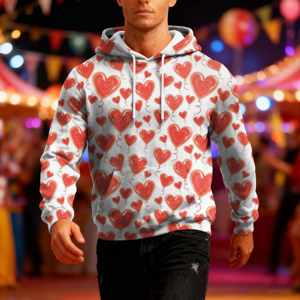 Men's Long-Sleeve Casual Hooded Sweatshirt