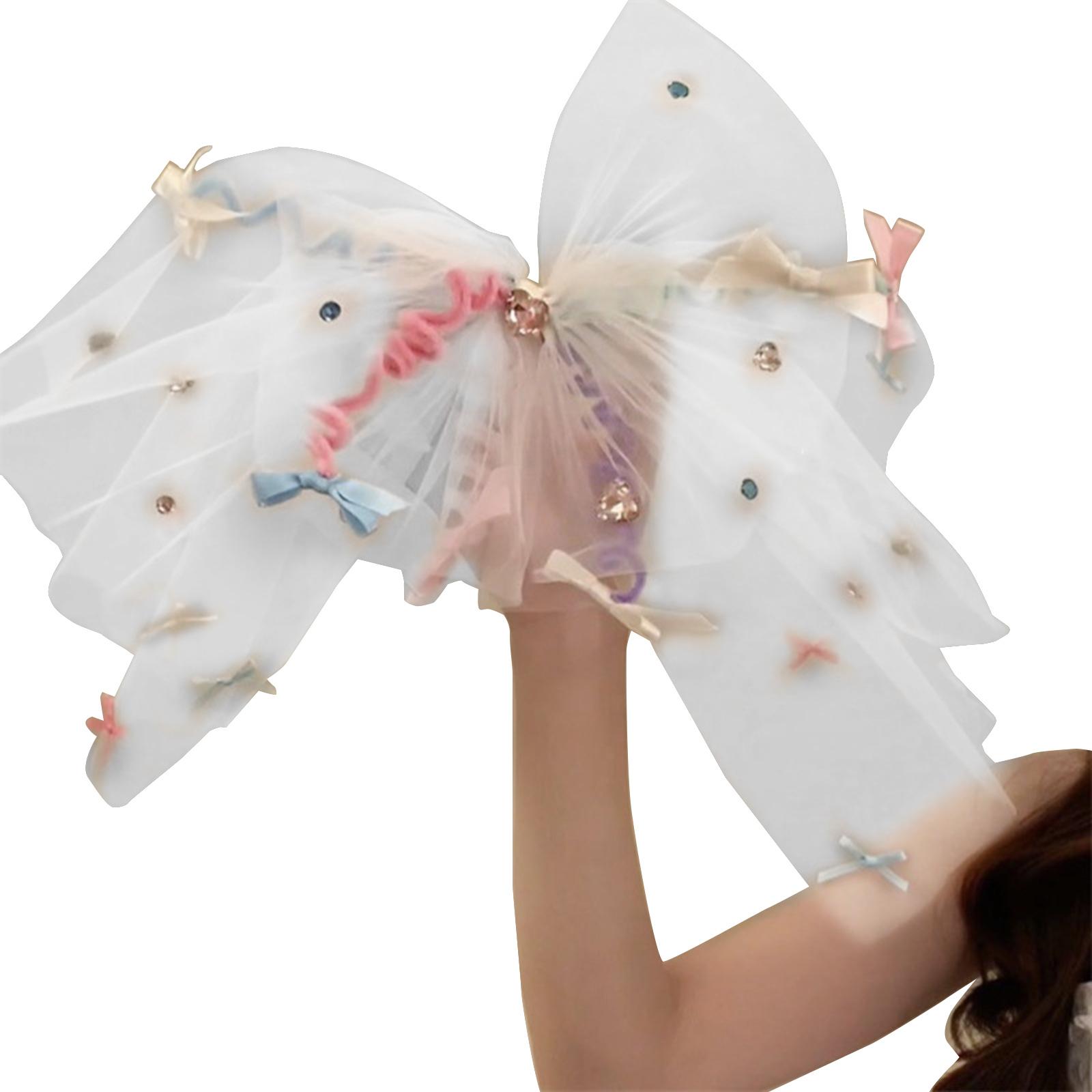 

Милые большие заколки для волос в форме банта для подростков, украшения для хвостиков, карнавальные рождественские заколки для волос для девочек, заколки для волос белый