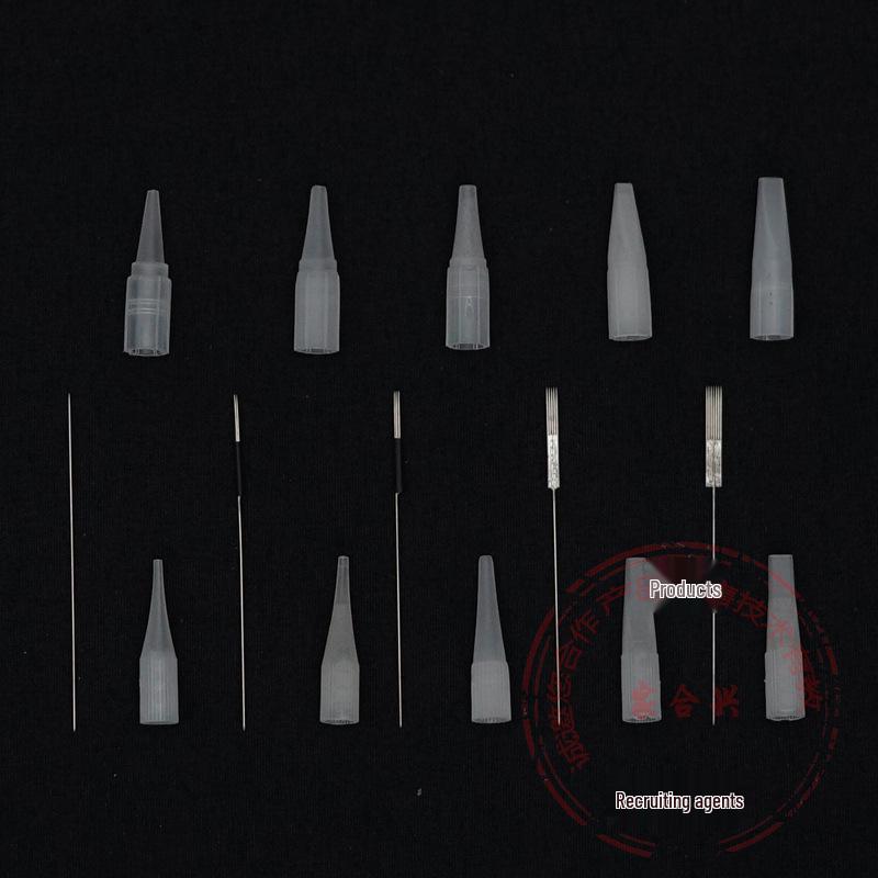 0.35 Semi-Permanent Makeup Needle Set: Large & Small Caps, 3-Pin Round for Lip & Eyeliner