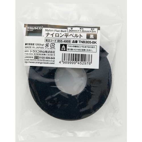TRUSCO Nylon Flat Bell 1.6t X 30mm X 5m Black TNB305-BK