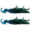 2PCS Christmas Decorations Tree Pendants Simulated Long Tailed Blue Peacocks Natural Feather Crafts Ornament Decor