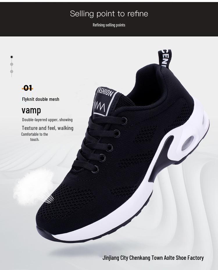 Damen Übergröße Flyknit Air Cushion Mesh Atmungsaktive Laufschuhe