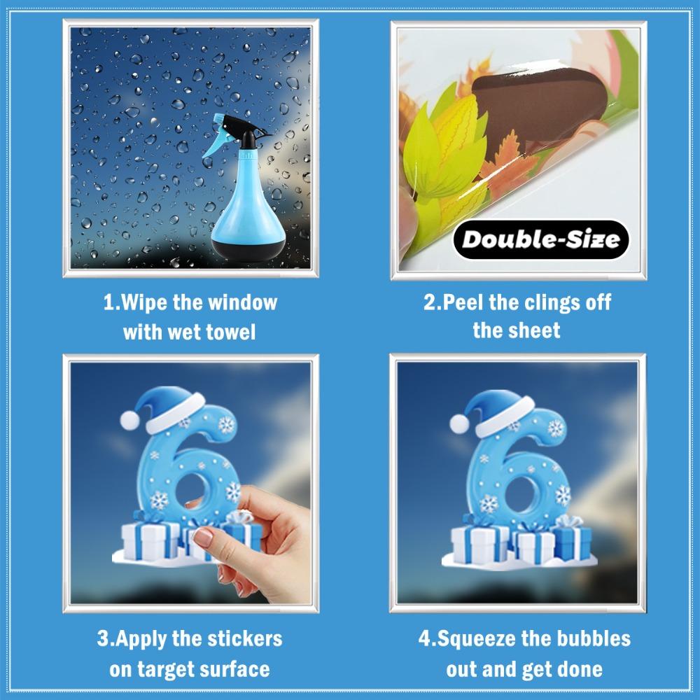 Statická přilnavá vánoční skleněná nálepka Skleněná nálepka Statické nálepky Vánoční okenní nálepky Okenní dekorace