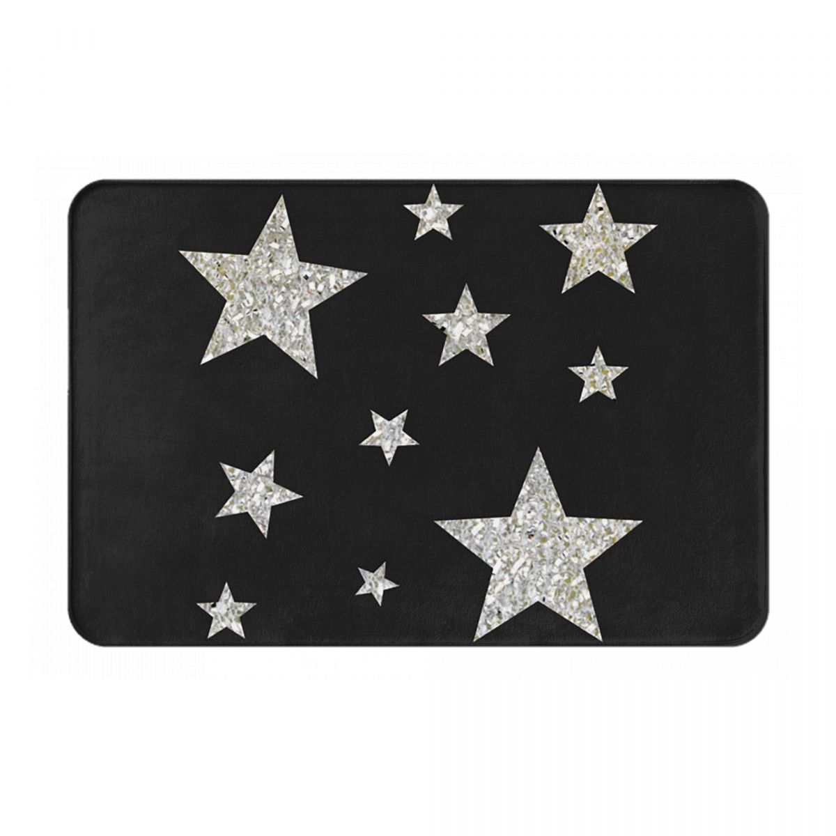 Zilveren Sprankelende Glitter Kroon Antislip Deurmat Vloermat Slijtvaste Tapijt Vloerkleed voor Keuken Entree Huis Woonkamer Voetmat Matten 60x40 cm