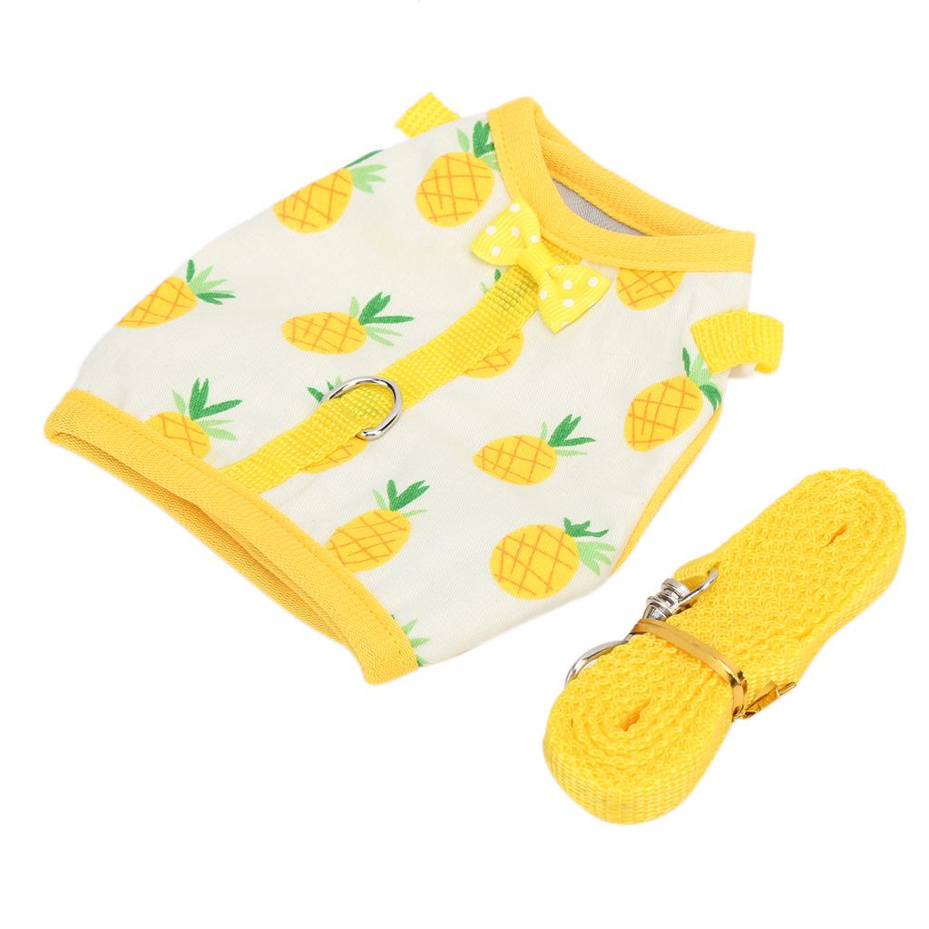 Mini Pets Vest Harness and Leash Set Adjustable for Guinea Pig Small Animal ApparelS Yellow