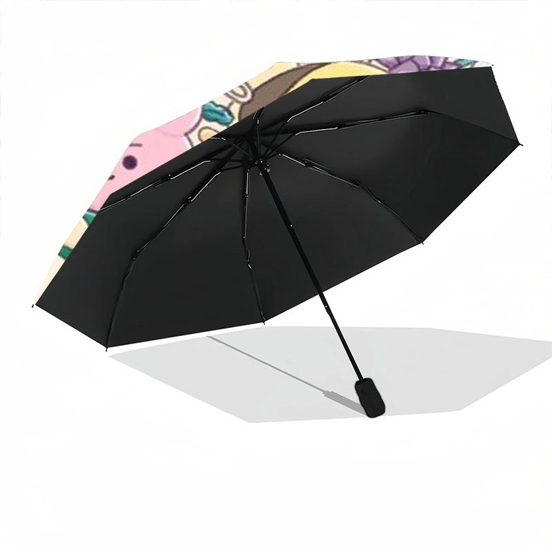 1pc BT21 Characters Automatic Umbrella with 8-Rib Compact Design, Foldable & Portable for Outdoor Leisure, Everyday Use - Ideal Gift for Friends and F