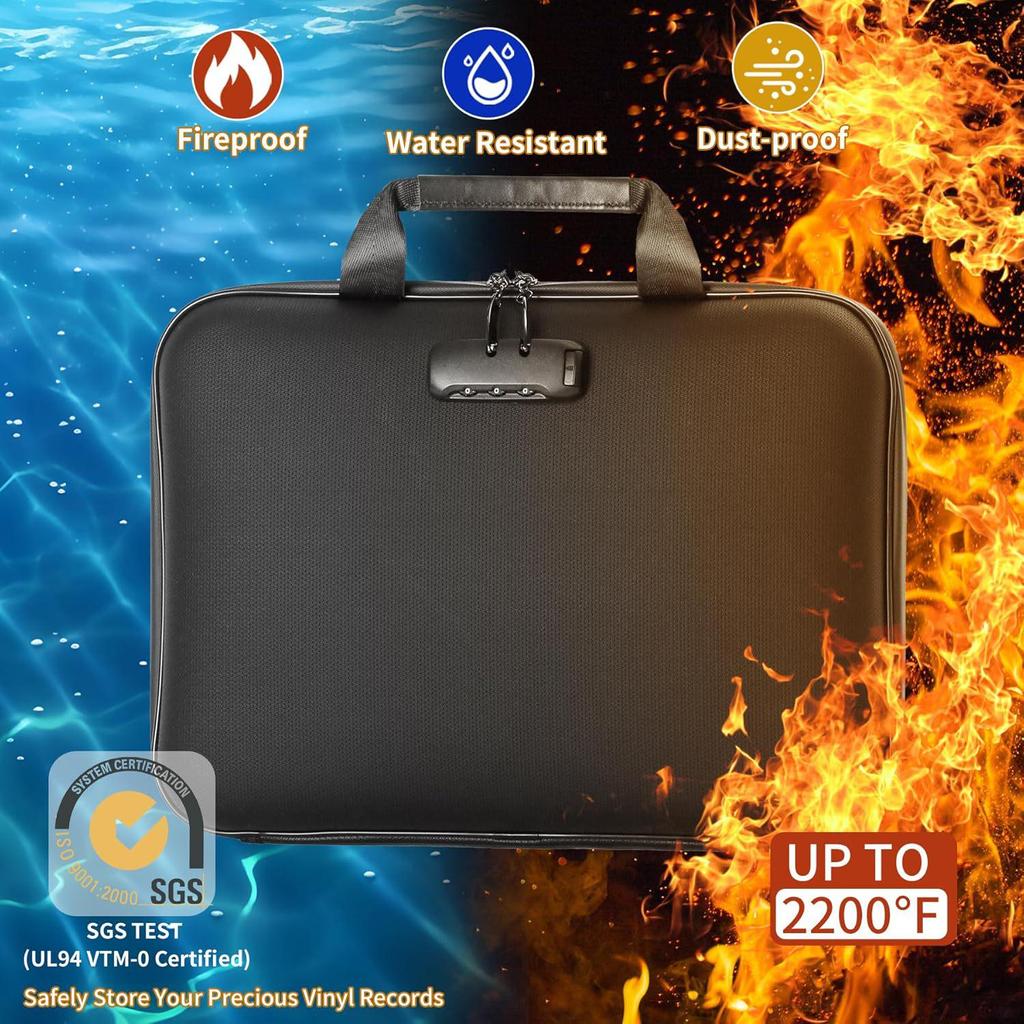 Fireproof EVA Accordion A4 File Box with Lock – Large Capacity, Multifunctional, Handheld Safe