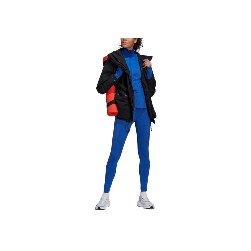 Adidas X Stella McCartney Collaboration Training Mid-Length Solid Color Sports Jacket Women Jacket Blue HD9104