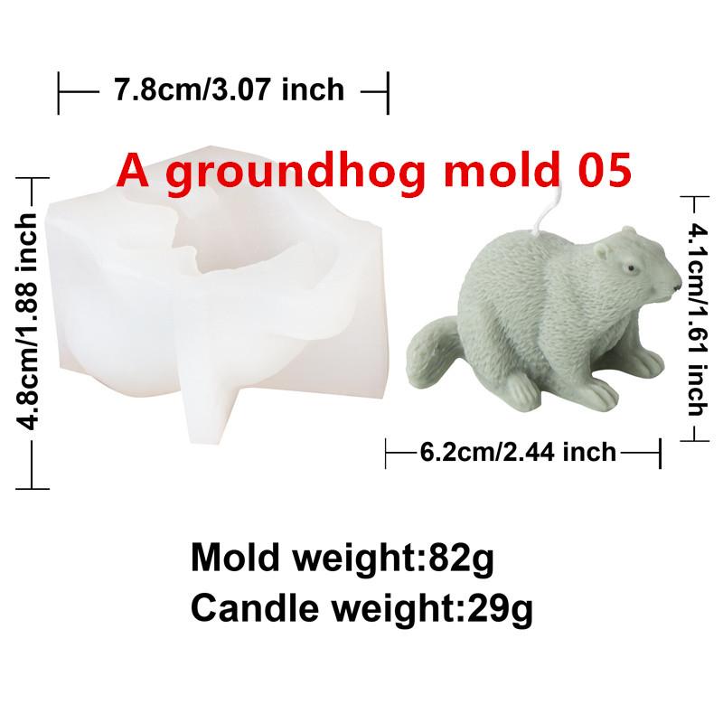 3D Cartoon Hedgehog Groundhog Silicone Candle Mold DIY Cute Animal Handmade Scented Candle Gypsum Mould Home Decor Gift
