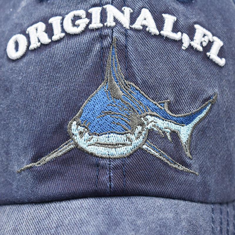 Alphabet Shark Embroidered Baseball Cap with Adjustable and Versatile Sun Protection Duckbill Cap Suitable for Men and Women