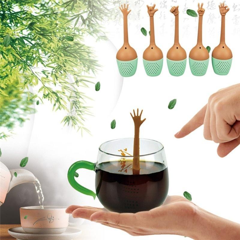 5PCS Praktisches Silikon-Tee-Aufguss-Teesieb für Küchen-Teekannen