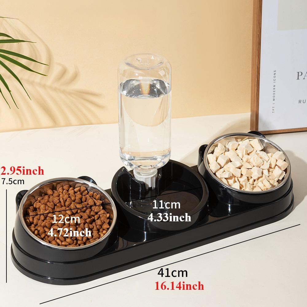 Elevated Bowl for Cats and Dogs Durable Two-in-one Feeder Bowl Food Bowl Automatic Drinking Water Small Cat Dog Pet Supplies