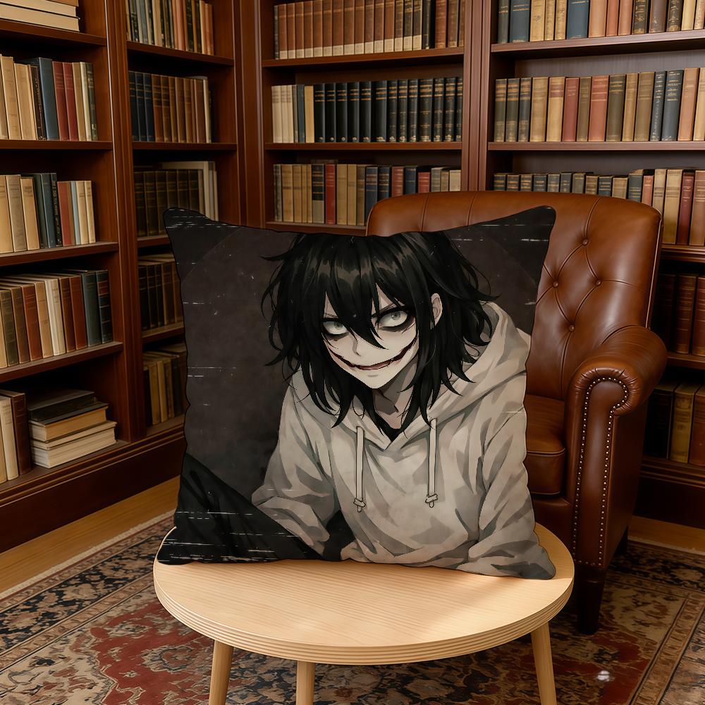 Creepypasta Jeff the Killer cushion cover Home Office Birthday Anniversary Gifts Soft Skin Friendly Cushion Cover 30x30cm