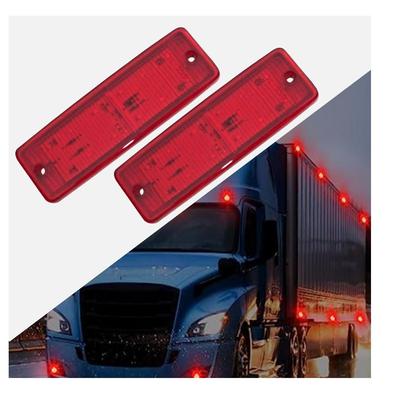 Red Led Side Marker Light Trailer Rv Marker Rectangular Led/SMD Clearance Marker For Truck Trailer Rv Campervan Pickup Suv Shockproof Universal Fit