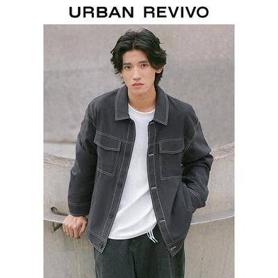 UR Men's 2024 Spring Contrast Stitching Lapel Jacket