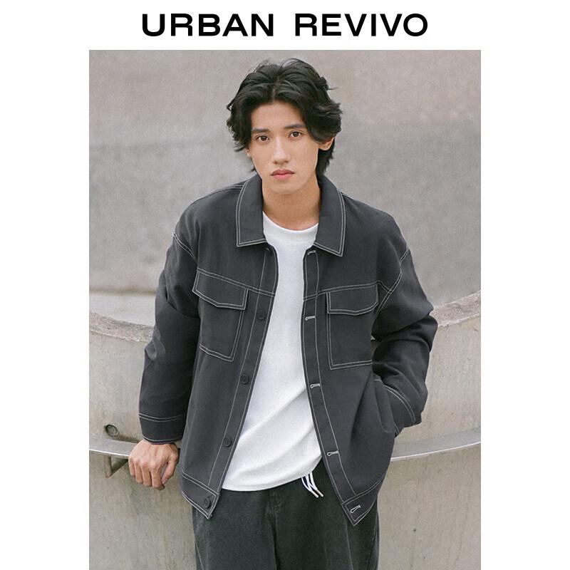 UR Men's 2024 Spring Contrast Stitching Lapel Jacket