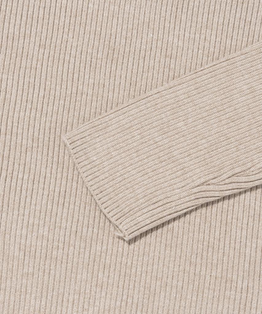 ROIDESROIS Scarf Set Round Neck Ribbed Knit (Oatmeal)