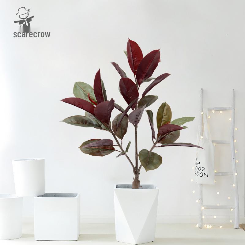 Artificial Rubber Tree: High-End Indoor Decor for Living Room - Large Bionic Plant