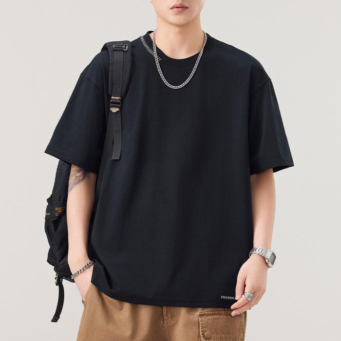 

Новая летняя футболка с коротким рукавом для мужчин, футболка с круглым вырезом и рукавом до локтя, универсальная, повседневная, в японском ретро-стиле 4XL