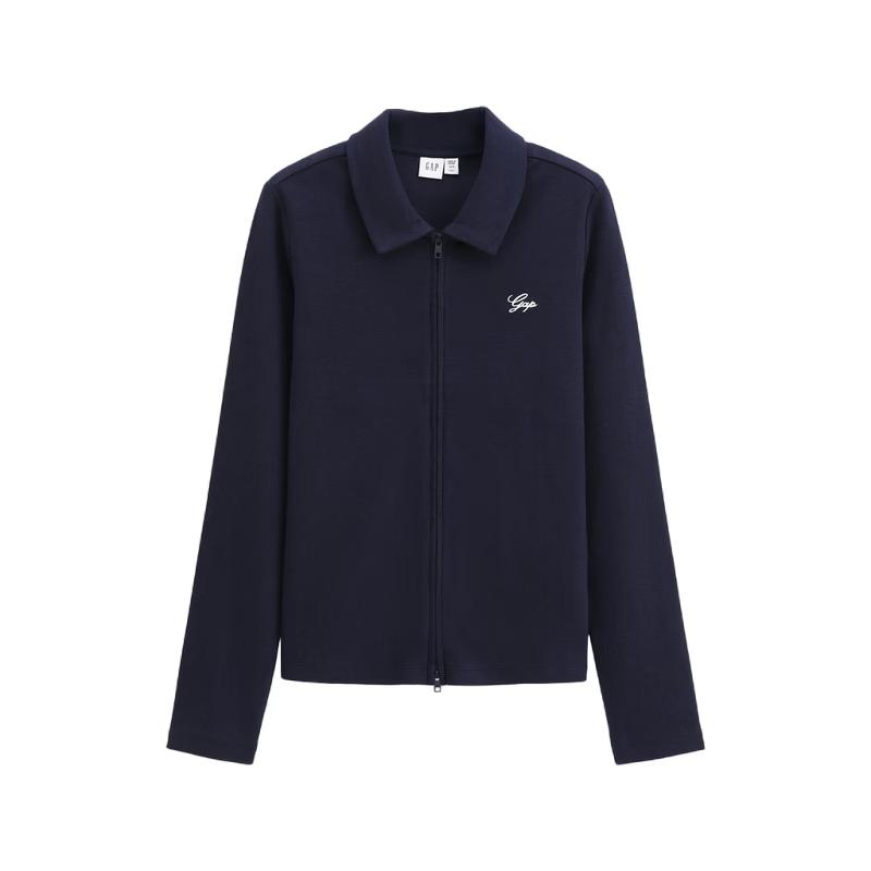 GAP Women s 2026 Spring Logo Embroidered Short Zip Polo Knit Top 175/96A