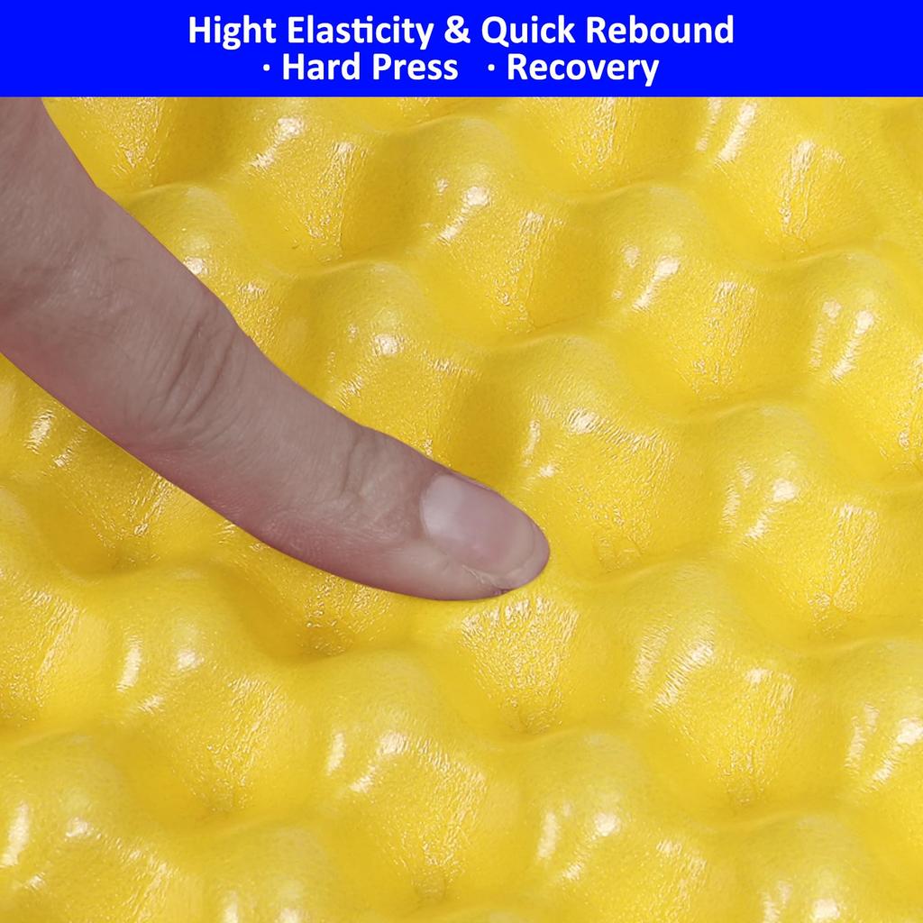 M METERXITY Portable Foam Sleeping Pad Insulated Foldable Sleeping Pad Mat for Camping Hiking 185 X 55 Cm Yellow R-value 2.1