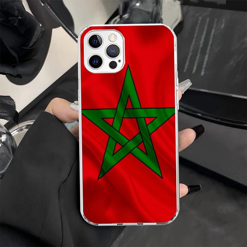 

Morocco Flag Passport Phone Case for iPhone 13 12 Mini 11 Pro X XS Max XR 7 Plus 8 SE 6 6S 5 5S Soft Silicone Fundas Cover iPhone XS