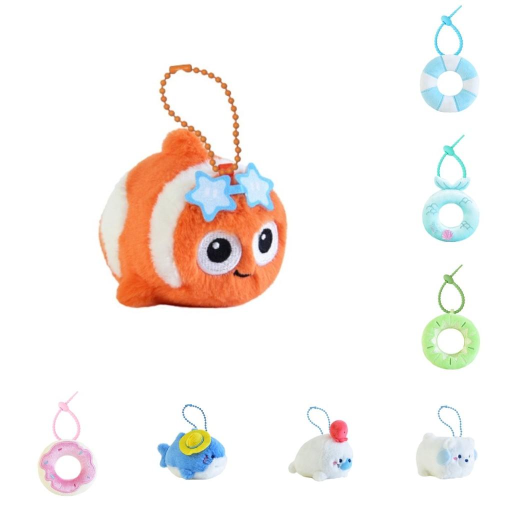 Adorable Ocean Animal Plush Keychain Collection Featuring Cute Turtles Clownfish Dolphins And Seals